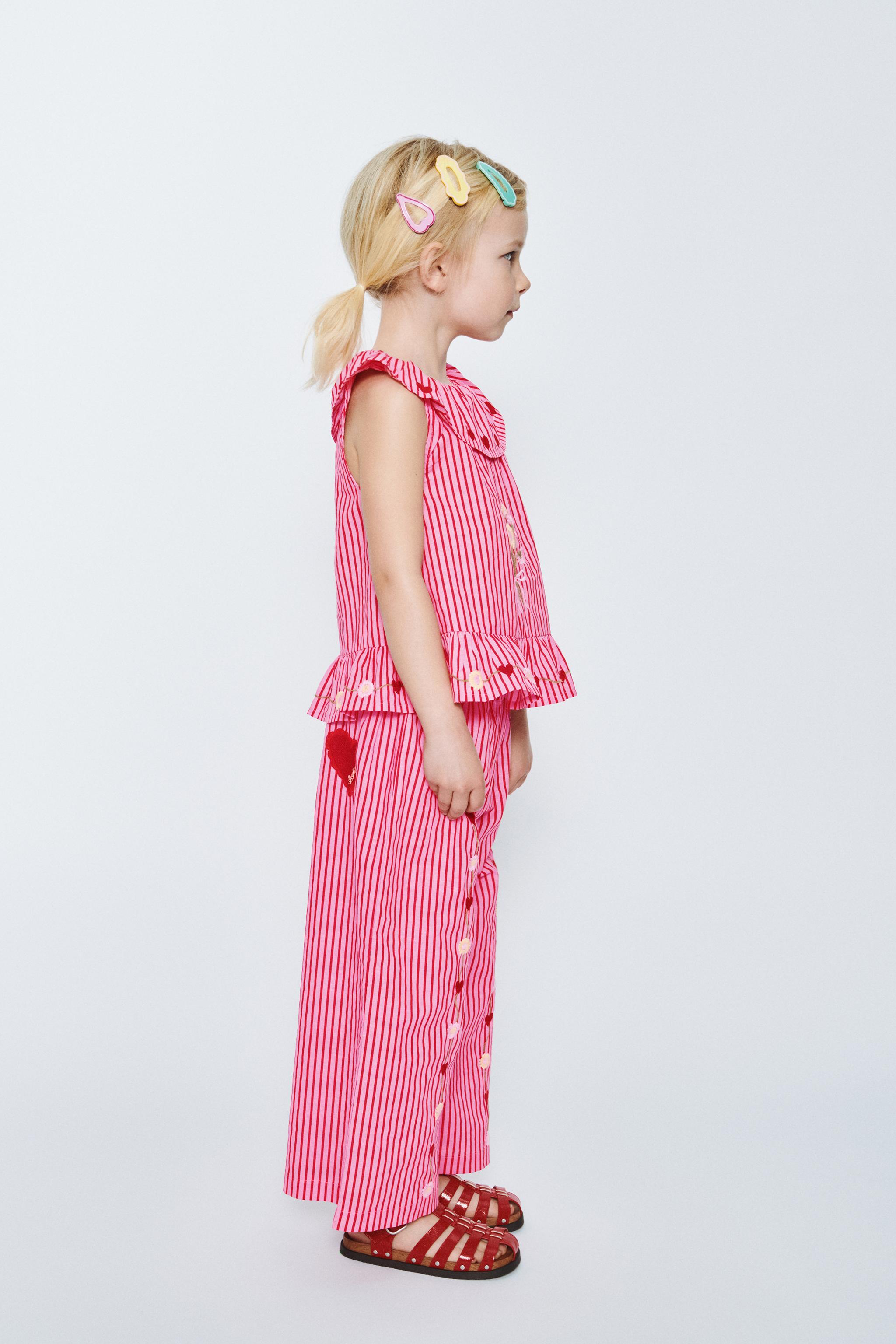 STRIPED EMBROIDERED PANTS SISSEL EDELBO X ZARA KIDS